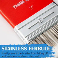 Falling in Art large 8 inch flat paddle paint brush with stainless steel ferrule - view 33