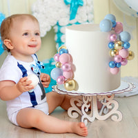 ASTARON 50 Pcs Ball Cake Topper Sticks Mini Balloons for Cake - Pink Blue Series - image 4
