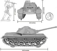 TimMee Toy Tanks for Plastic Army Men, OD Green WW2 3pc - Gray - image 2
