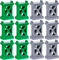 Ioffersuper 6 pack grey train bridge piers raising a wooden railway track - view 2