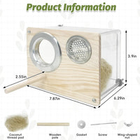 PINVNBY Parakeet Nesting Box Bird House for Cage Wood Mating Box Bird - Acrylic,L: 8.07*6.2*3.93 inch - image 2