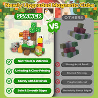 SSAWER 48 piece magnetic blocks travel set with colorful building cubes - view 25