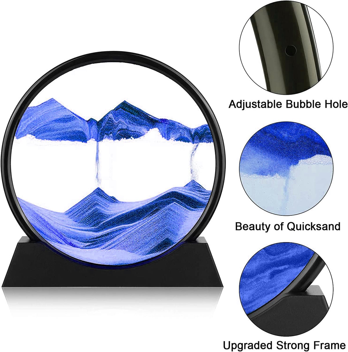 rysnwsu 3D Dynamic Sand Art Liquid Motion - Blue / 7'' - image 2