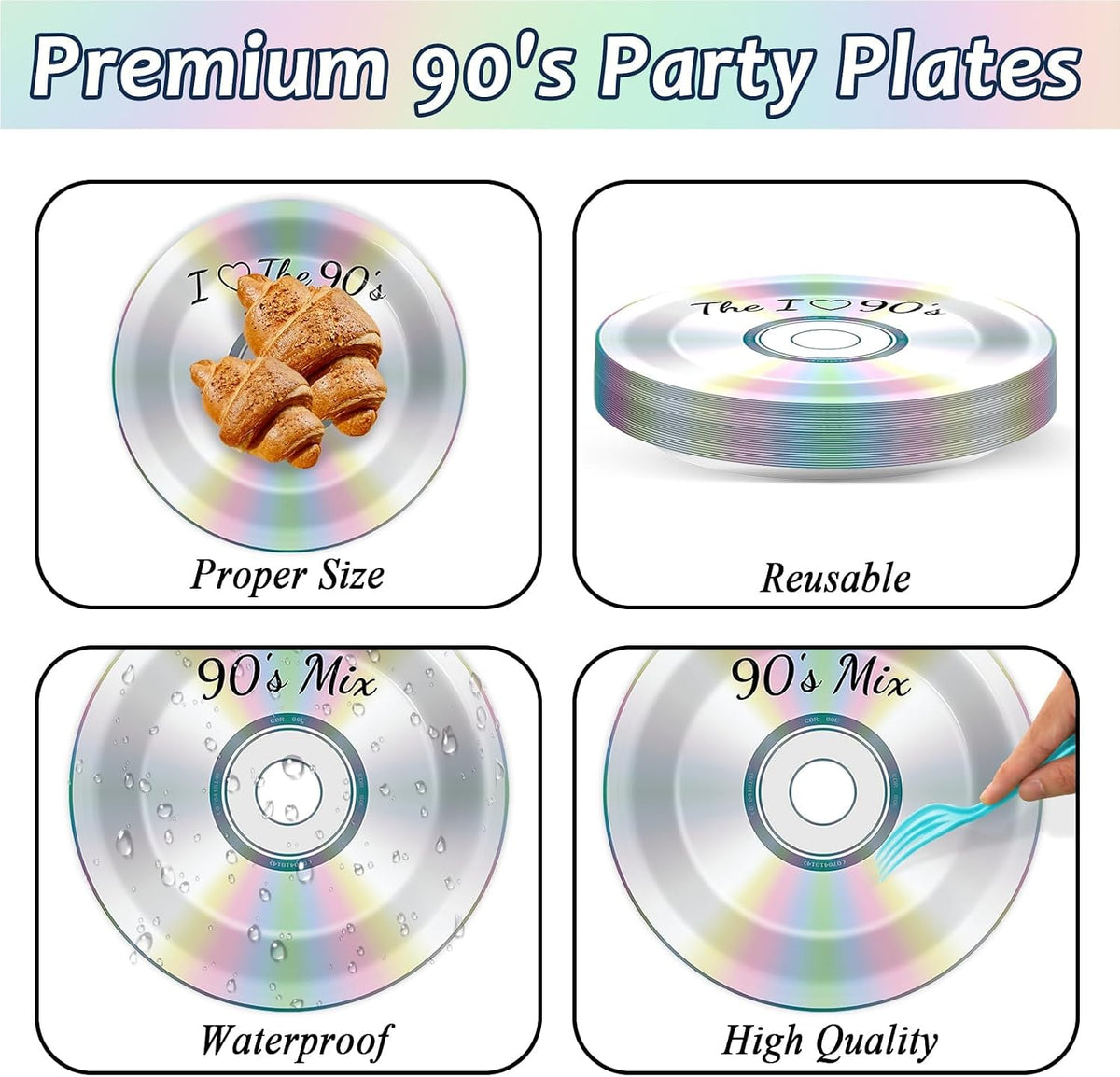 CHUNNIN 200 PCS Gone Fishing Party Plates Napkins Fishing Tableware - I Love The 90s - image 3