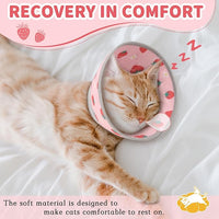 Cat Cone Collar Soft, Comfortable Cat Recovery Collar Pet Cone for Small Large Cats, Lightweight Elizabethan Collar for Cats Kittens After Surgery Prevent from Licking Wounds, Pink, S