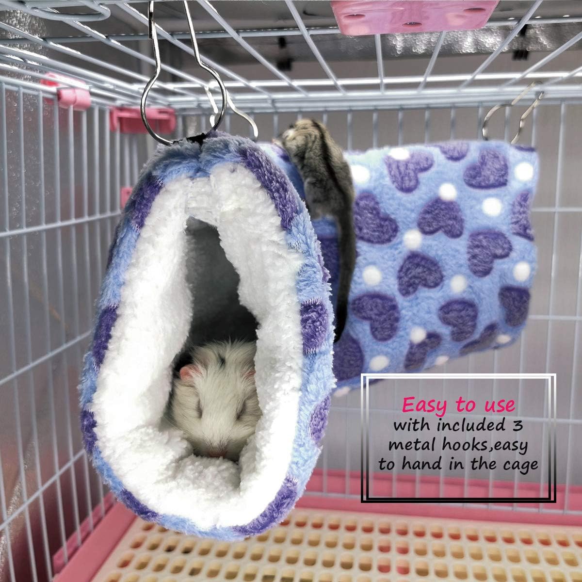 LEFTSTARER Guinea Pig Accessories Sugar Glider Cage Accessories - Purple / Heart - image 2