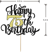 Happy 75th Birthday Cake Topper, 75th Birthday Cake Decorations – Fun for Kids & Family - 75 - image 2