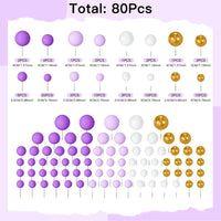 NACHLYNN 80 Pcs Cake Balls Decorations Mini Balloon Cake Topper Balls - Purple Gold Series - image 2