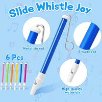 Boao 3 Pcs Slide Whistle Kid Toy, Blue, Yellow, Purple - 6 / Yellow, Purple, Blue, Pink, Orange, Green - image 3