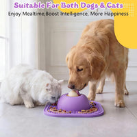 Slow Feeder Dog Bowls & Lick Mat for Liquid and Thick Treat - Medium / Purple - image 4
