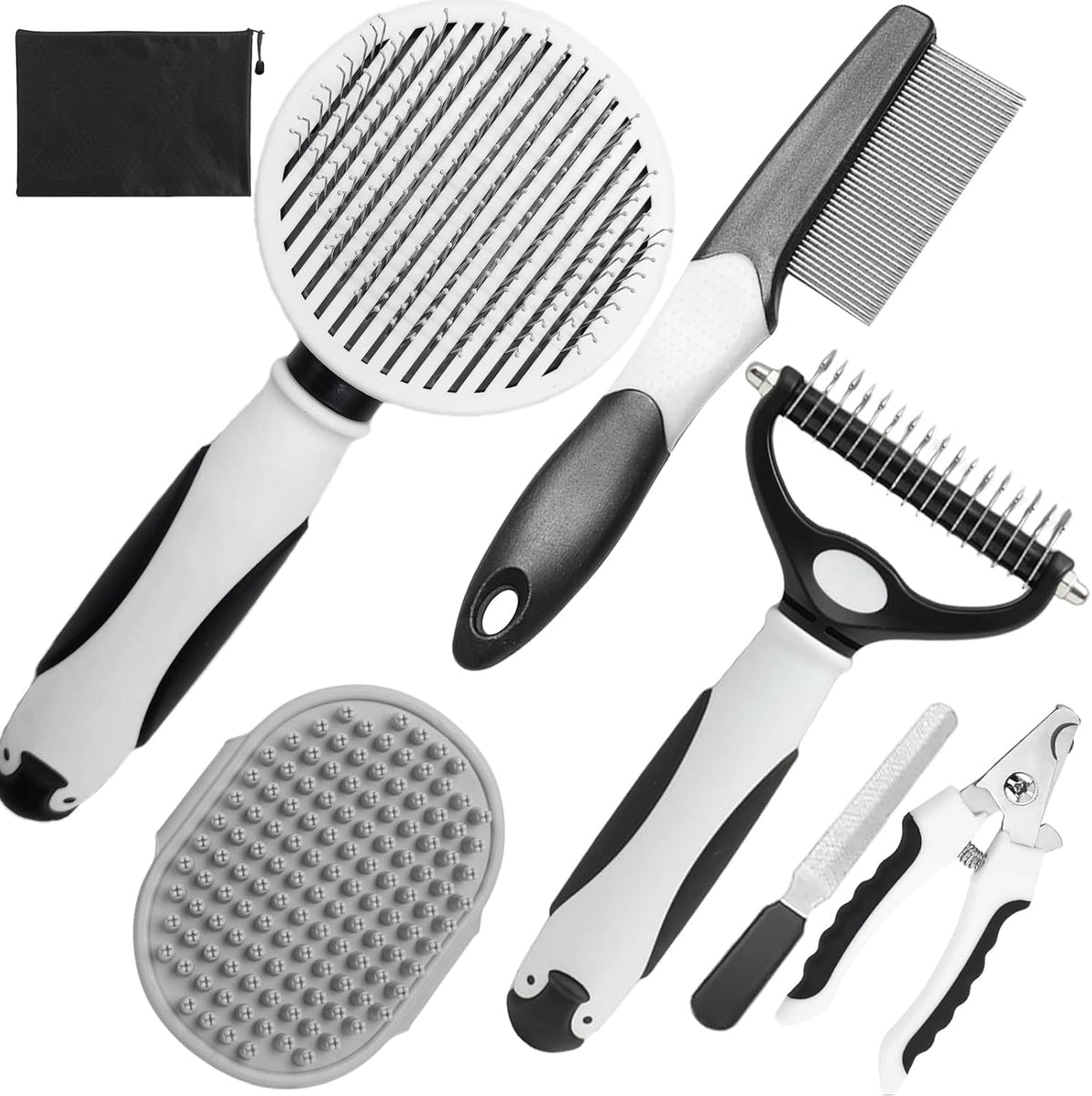Pet Grooming Kit, Slicker Brush - A-Black