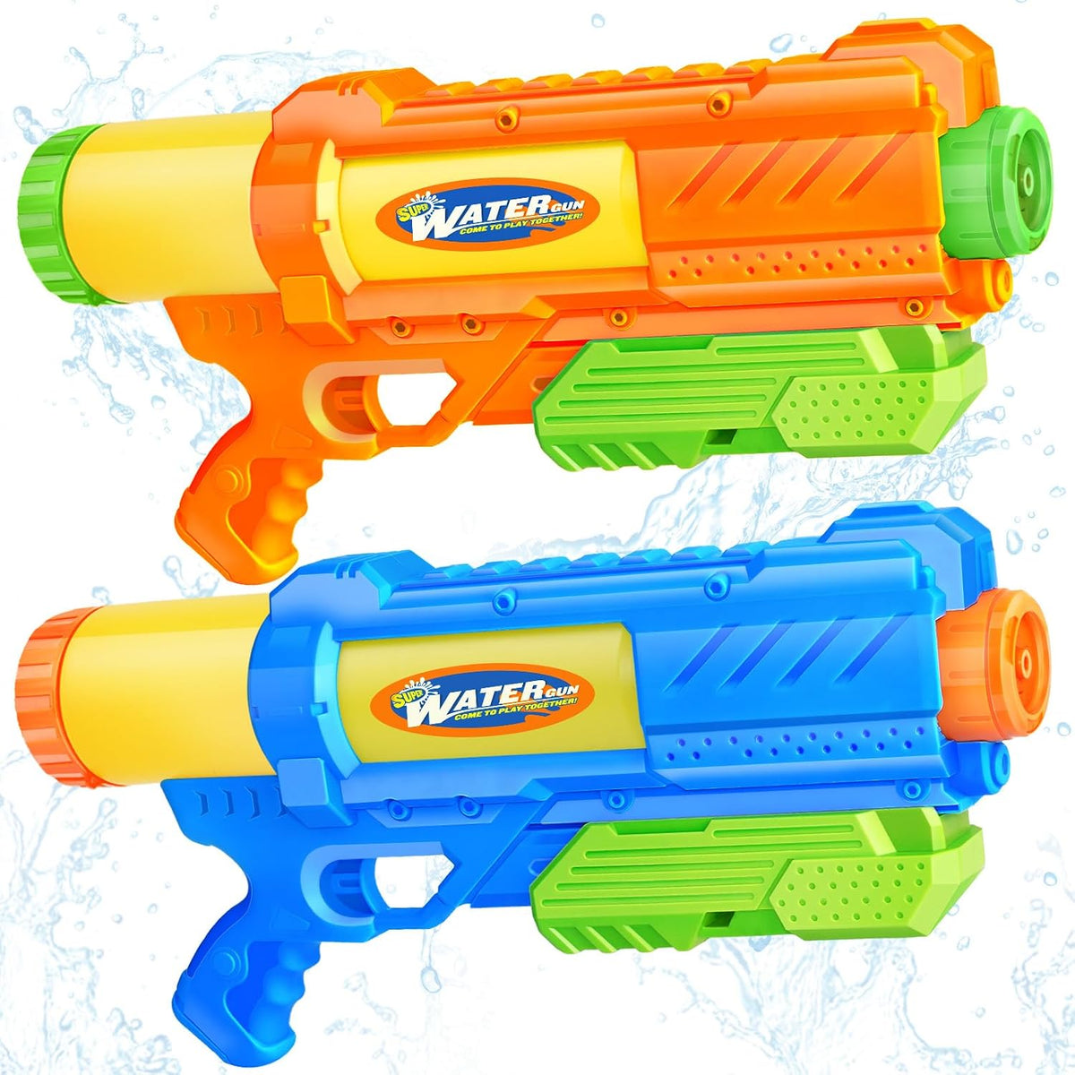 Super Water Gun for Kids Adults: 2 Pack - Blue Orange