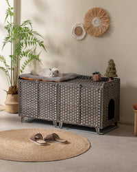 Cat Litter Box Enclosure Hidden Litter Box Furniture - Extra Large / Grey - image 2