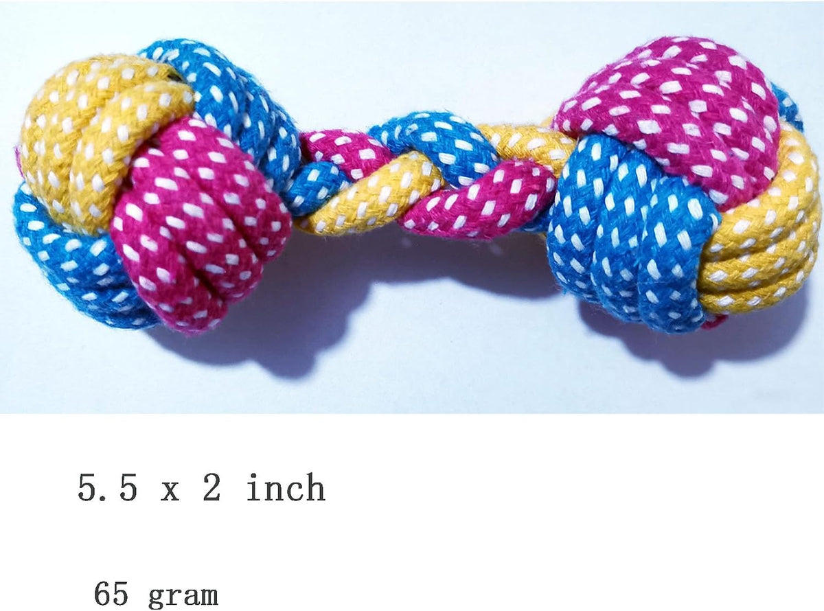 Dog Toys Puppy Teething Chew Toys 3 PCS - Colorful dumbbells - image 4
