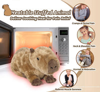 Capybara Stuffed Animals, Microwavable Stuffed Animal Adorable Fluffy Capybara Plush for Warmth - Capybara-1 - image 4