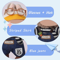 17cm Doll Clothes, Cute Dolls Outfit Accessories with Sweater + Denim Jeans + Pants, Small Kawaii - Style 1 - image 2