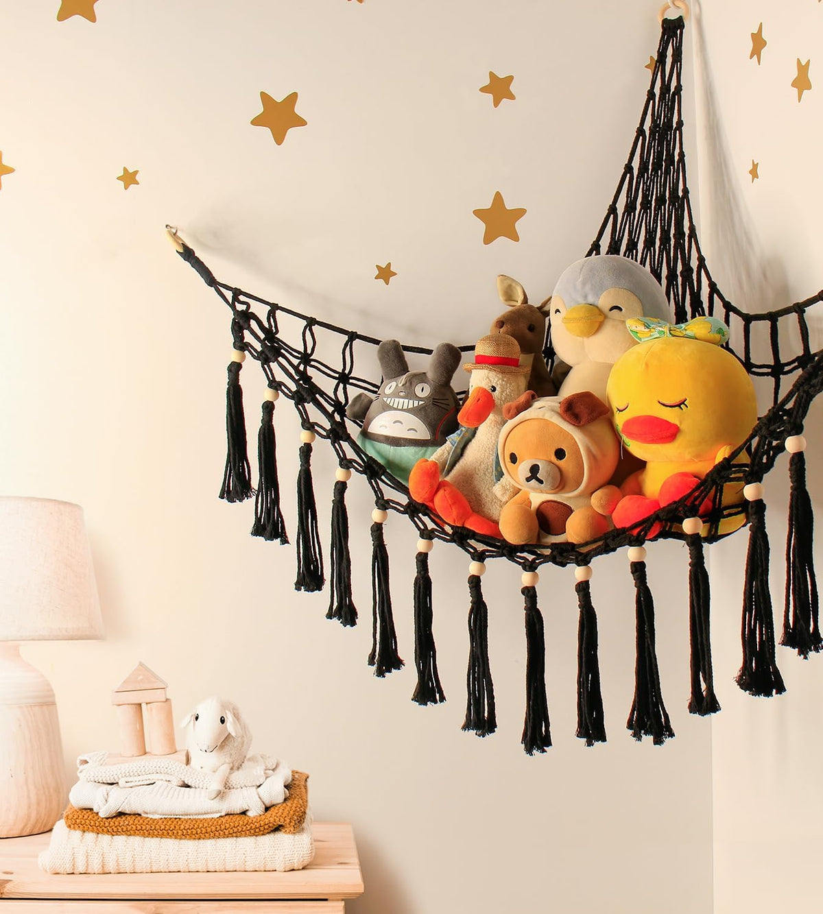 Stuffed Animal Toy Storage Hammock with LED Light - Grey / L (39.5"*39.5"*48") - image 3