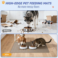 Large Dog Mats for Food and Water - Light Brown / 40"L x 30"W - image 3