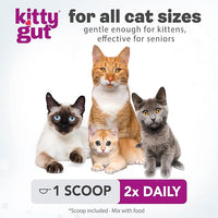 KittyGut 3-in-1 Organic Cat Probiotics & Postbiotic Supplement Powder- Made in USA-Probiotics for Cats Promote Gut Health and Cat Digestive Support, Diarrhea and Vomiting (60g)