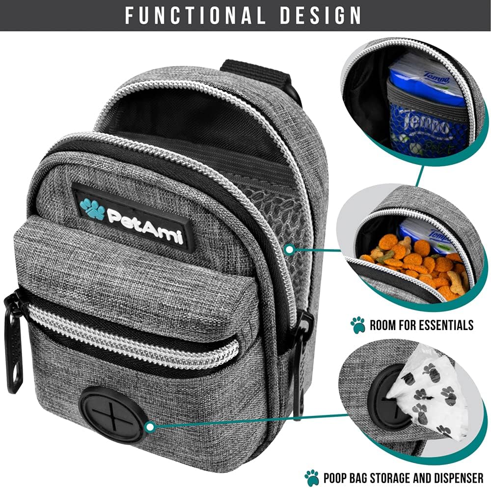 PetAmi Dog Poop Bag Holder for Leash - Heather Gray / 1 Count (Pack of 1) - image 3