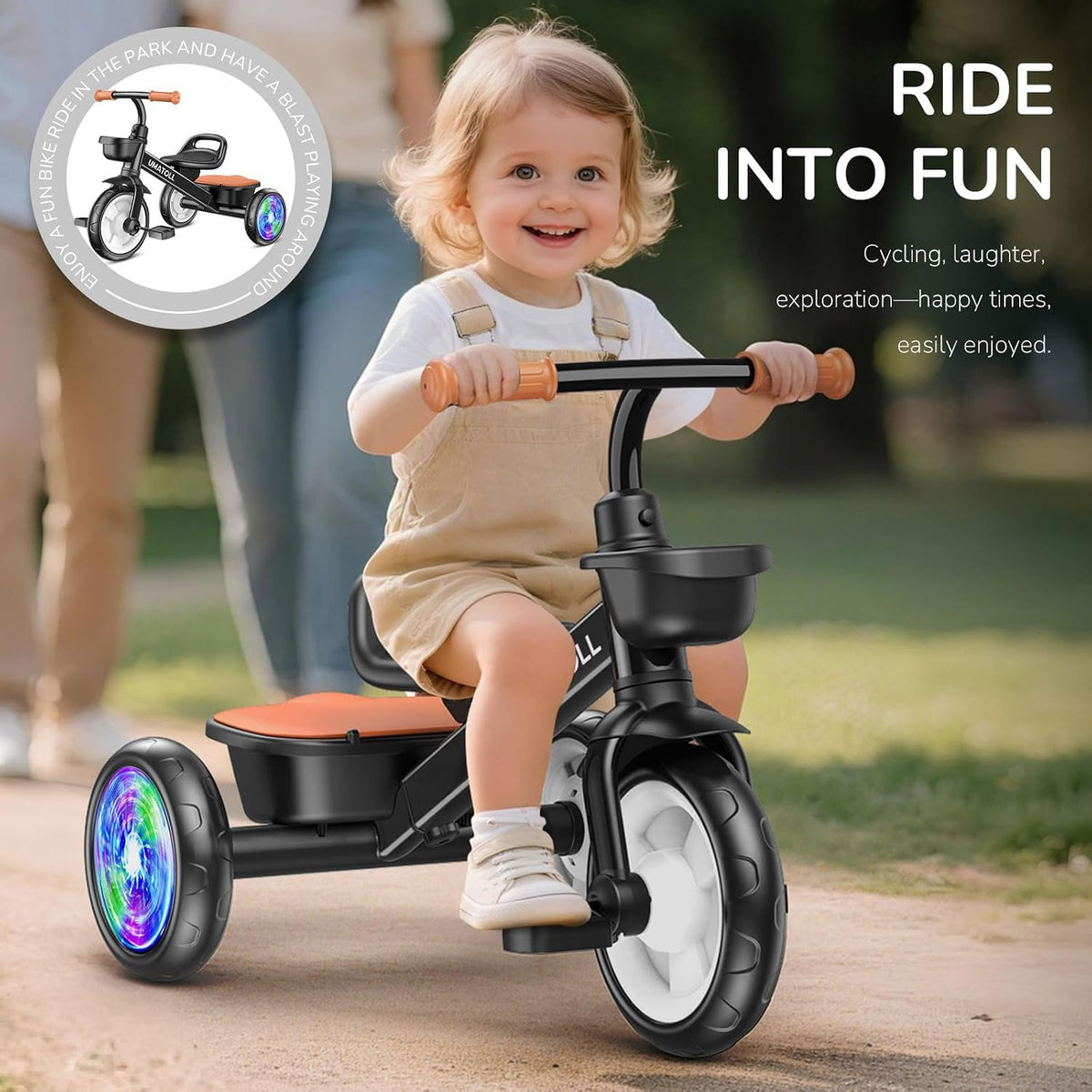 Umatoll Tricycle for 2-5 Year Old - Black - image 4