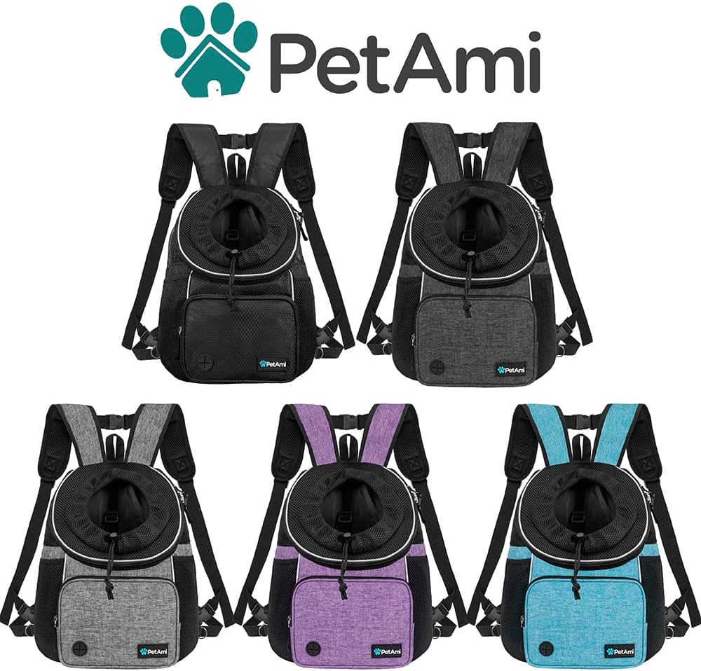 PetAmi Dog Front Carrier Backpack - Large (15.5x9x18) / Black - image 4