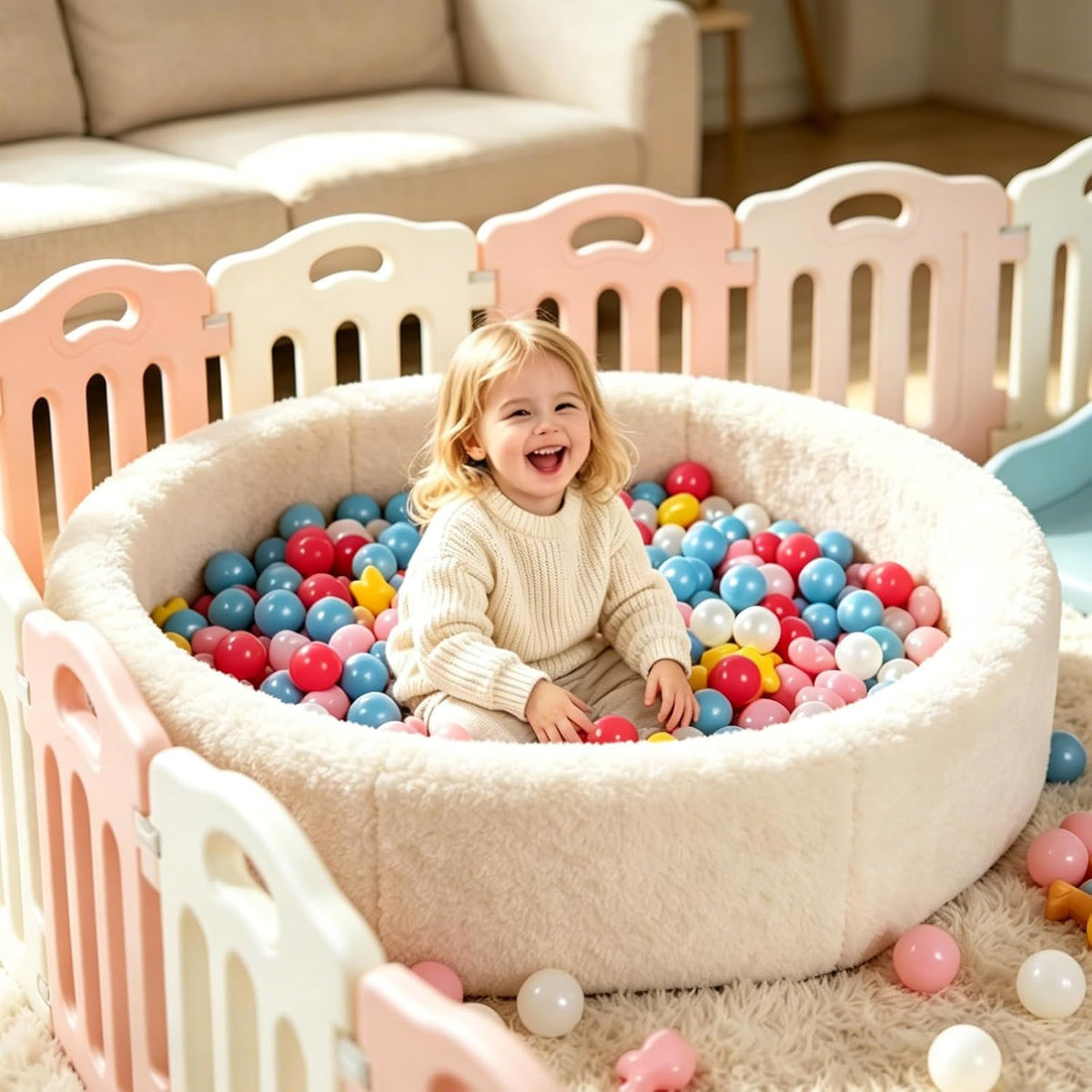 TRENDPLAY ball pit balls in star, heart and round shapes with pastel colors - view 19