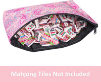 GUSTARIA empty mahjong tiles bag with blue print and zipper closure - view 9