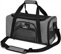 Wakytu TSA & Airline Approved Soft Pet Carrier for Cats/Dogs - 17.7"L x 11.0"W x 8.3"H / 1.0 Grey