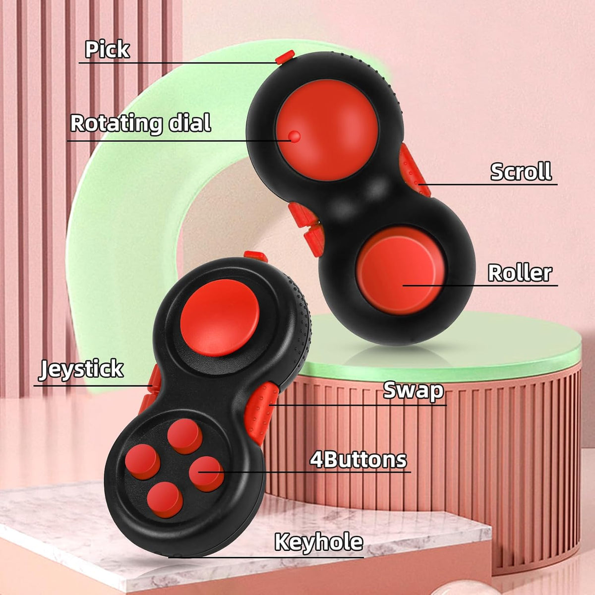 Original Fidget Toy Game, Rubberized Classical Controller – Fun for Kids & Family - 1 / Red Style - image 2