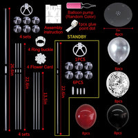 TONIFUL 4 Set Black Gold Balloon Stand Balloon Centerpieces for Table – Fun for Kids & Family - Wine Red Black Silver / 4 Set Balloon Stand - image 2
