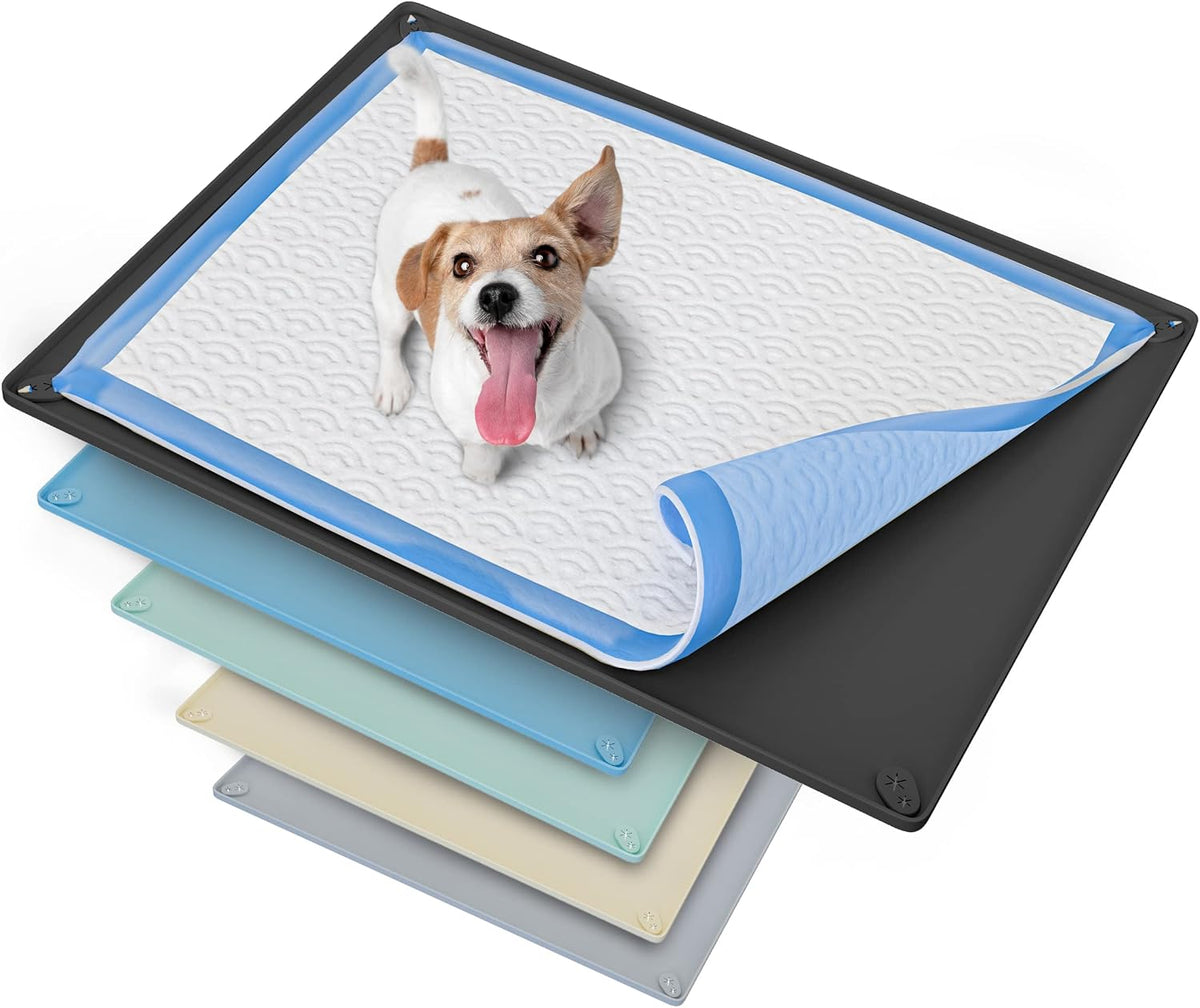 Dog Pee Pad Holder Tray Fits for 30” x 23” Pee Pads - 30 x 23 Inches / Black