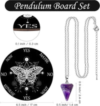 Blulu Pendulum and Board Wooden Dowsing Set Crystal Necklace Wiccan - Black - image 2