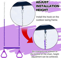 AOBOTE 16.5-inch trapeze swing bar with coated chains and snap hooks - view 11