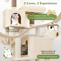 Globlazer Extra Tall Cat Tree Tower for Indoor Cats, F76 - Beige / 76 inch - image 2