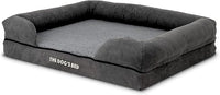 The Dog’s Bed, Medium Grey Plush Memory Foam, Pain Relief: Arthritis, Hip & Elbow Dysplasia, Post Surgery, Lameness, Supportive, Calming, Washable Cover, Veterinary Approved