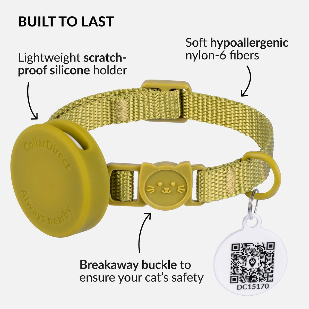 Tribal Aztec Cat Collar 2-Pack, Breakaway with Bell – Essentials for Cats - Green, AirTag Holder, 6-7" - image 3