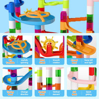 Ifollower Marble Run Kit, 110pcs Marble Maze Game Construction Building Toys for Kids, Marble Track - 135pcs - image 3