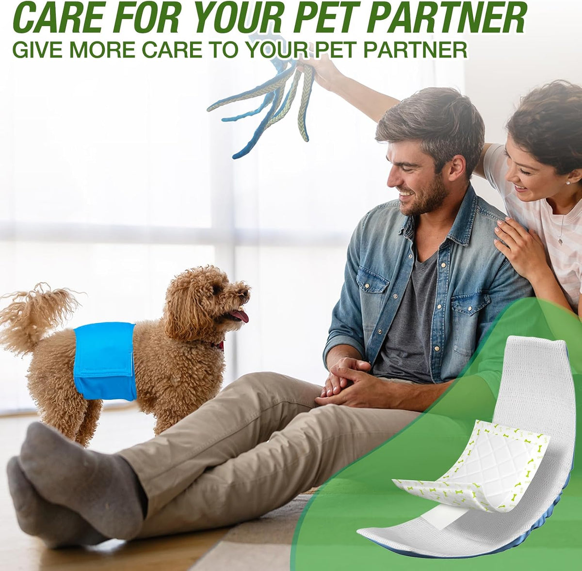 Jollywoods Dog Diaper Liners 150Pcs - Long-150Count - image 4