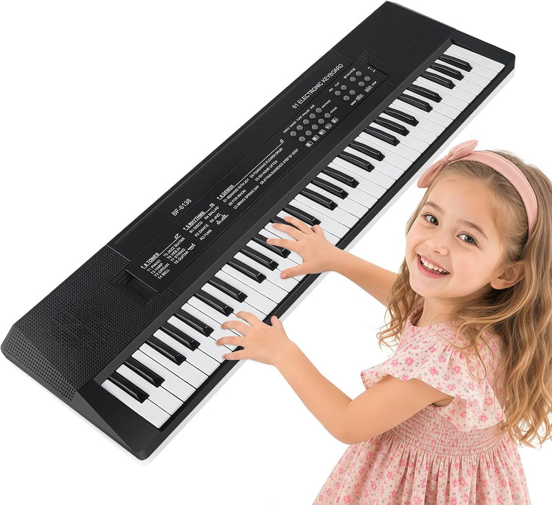 Kids Piano, 61 Keys Electronic Piano Keyboard with Microphone Musical Toy – Fun for Kids & Family - 24.4*6.3*1.8 inch
