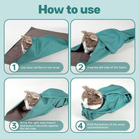 Paw Legend 27.6" Cat Wrap for Grooming Cat Wrap for Cutting Nails Cat Restraint for Nail Clipping Self Adhesive Blanket Restraint Cloth for Cats Within 15lbs