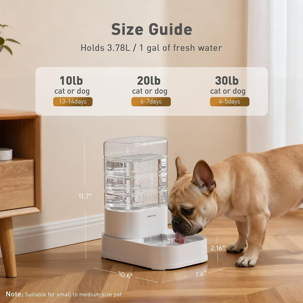 PAWGETHER Gravity Cat Feeder - Waterer + 6 Filters / 3.78L - image 4