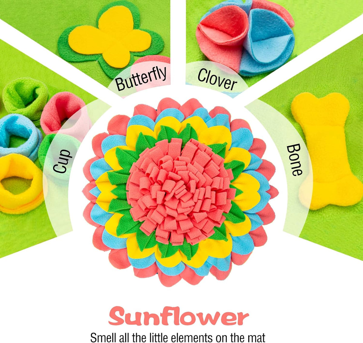 Snuffle Mat for Dogs Pet Treats Feeding Mat for Small/Medium Breed - Pink - image 2