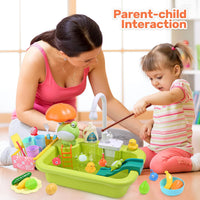 CUTE STONE Color Changing Play Kitchen Sink Toys - Green - image 3