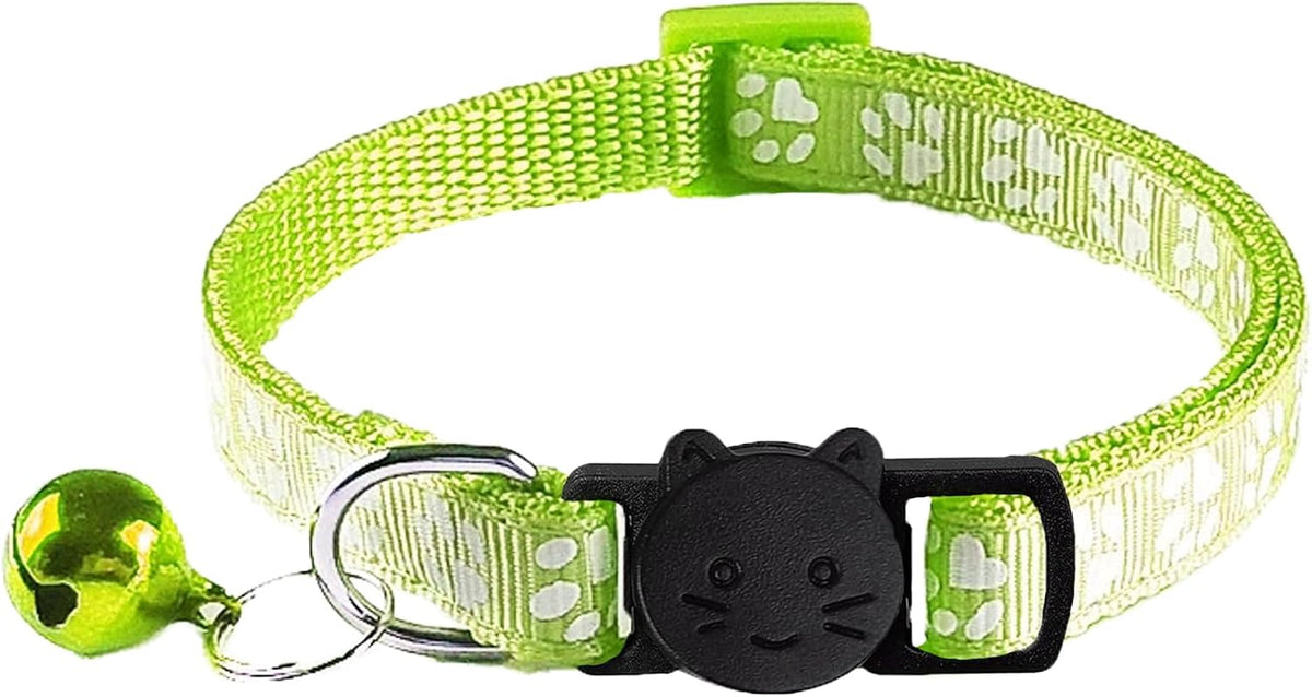 2 Pack Breakaway Cat Collars with Bells - Fluorescent Green - image 3