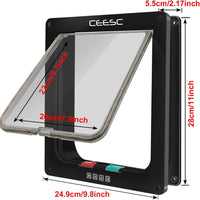 CEESC X-Large Cat Door for Pets up to 25 lbs, Weatherproof - Black / XL- Inner size: 7.9"(W) x 8.7"(H) - image 2