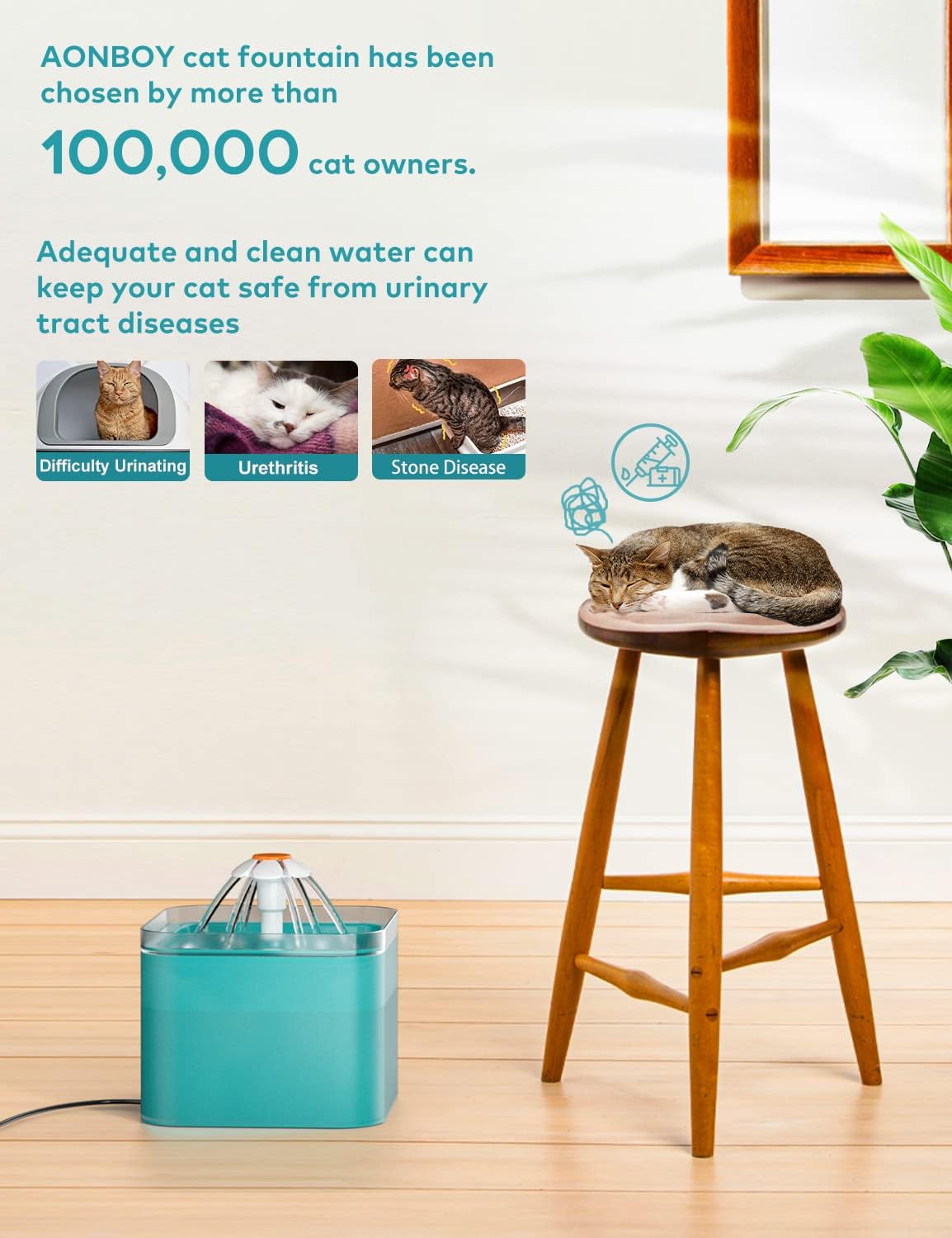 AONBOY Cat Water Fountain Filters - Cyan - image 3