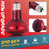LUCKY HERP Intense Heat Lamp Bulbs for Reptiles 100W 2 Pack - Infrared Basking Light Bulb / 75 Watts - image 2