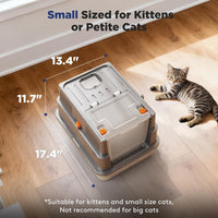 FURTIME Stainless Steel Litter Box with Lid - Small / Grey - image 2