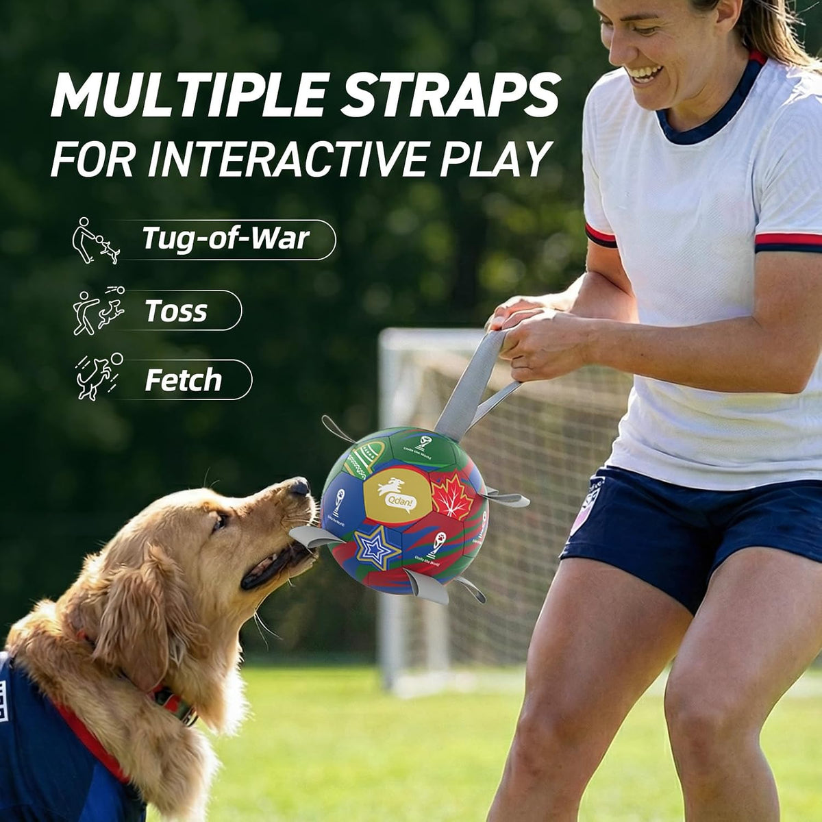 QDAN Dog Balls, Outdoor Dog Toys - Large Size 3 / World Cup - image 2